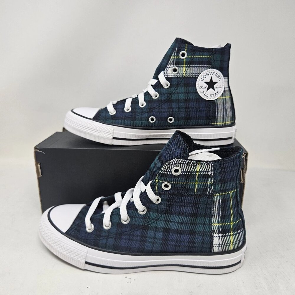 Kid's Converse Chuck Taylor All Star Hi Plaid Dragon Scale Green Shoes